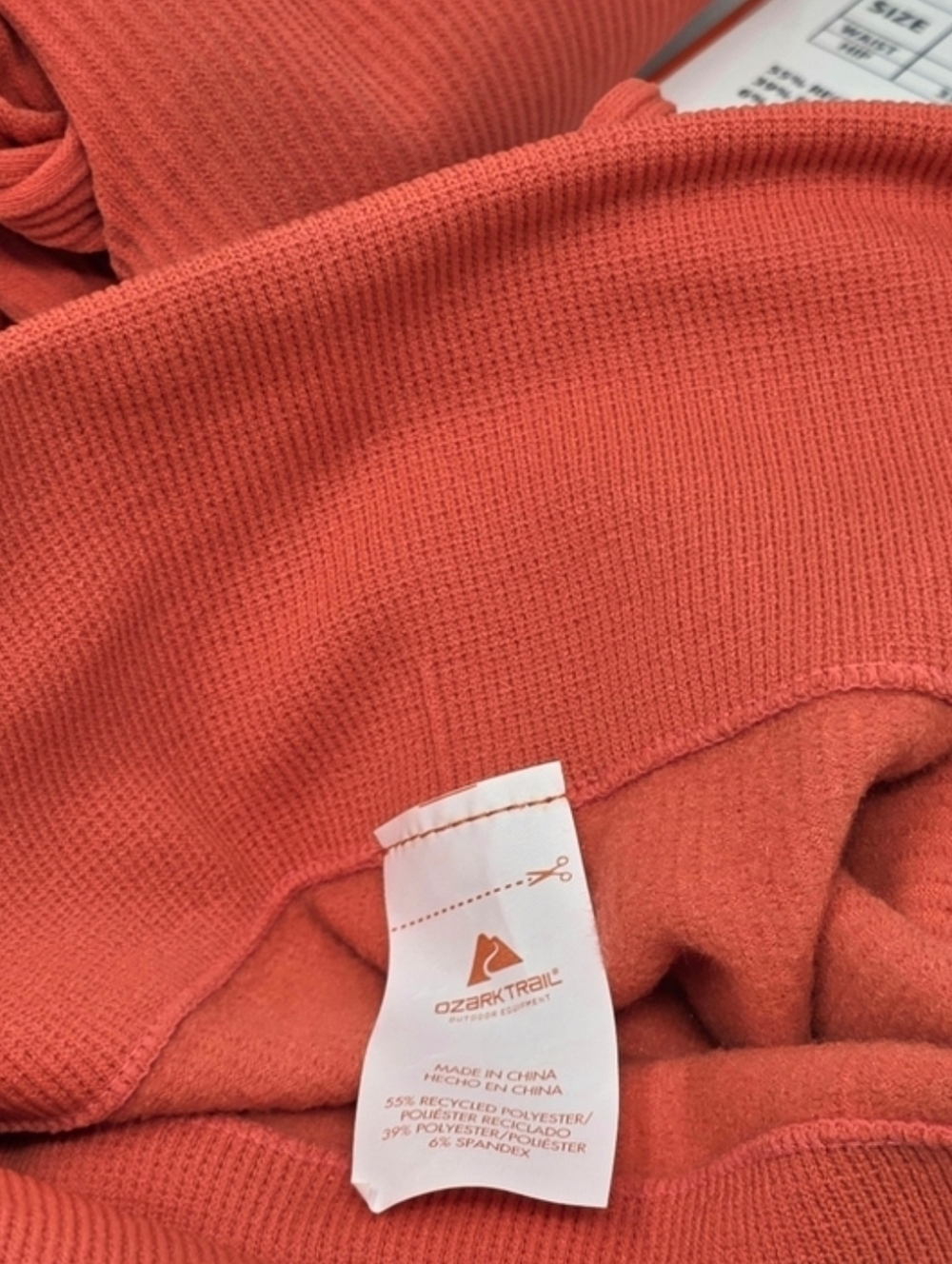2pk Ozark Trail Women's XL Seamless Ribbed Thermal Ribbed Legging Coral Zest - Picture 12 of 12